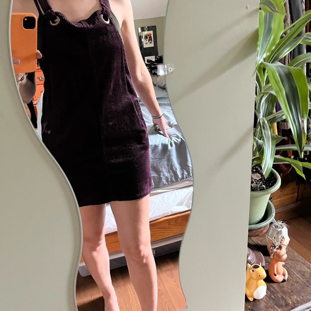 Ghanda purple velvet overall dress